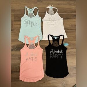 Bundle of 4 Betsey Johnson Ribbed Bridal Tanks